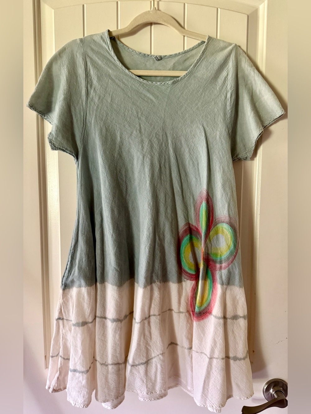100% Cotton Hand Printed Dress Made in Nepal. NWOT